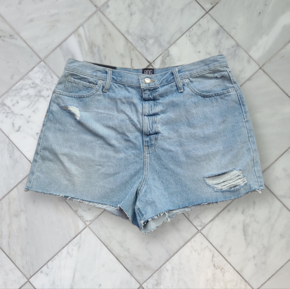 BDG Urban Outfitters Girlfriend High Rise Distressed Jean Shorts 34 NEW NWT